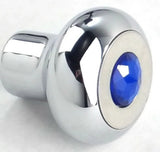 Deluxe Dimmer Control Knob Blue Jewel SS Block Letter for 1/4" Shaft GG#95661
