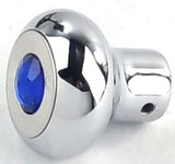 Deluxe Dimmer Control Knob Blue Jewel SS Block Letter for 1/4" Shaft GG#95661