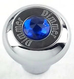Deluxe Dimmer Control Knob Blue Jewel SS Block Letter for 1/4" Shaft GG#95661