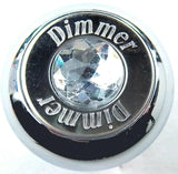 Deluxe Dimmer Control Knob Clear Jewel SS Block Letter for 1/4" Shaft GG#95662