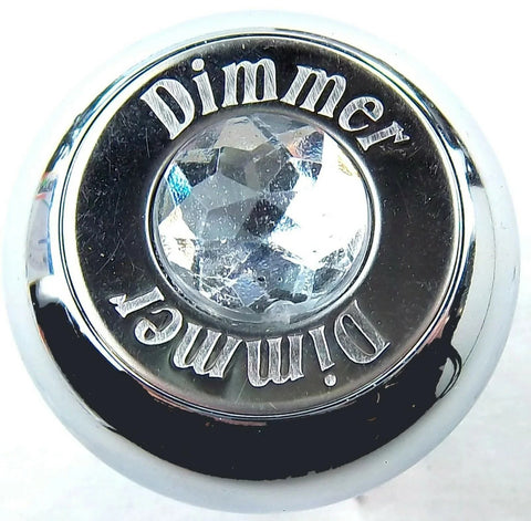 Deluxe Dimmer Control Knob Clear Jewel SS Block Letter for 1/4" Shaft GG#95662