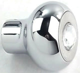 Deluxe Dimmer Control Knob Clear Jewel SS Block Letter for 1/4" Shaft GG#95662