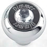 Deluxe Dimmer Control Knob Clear Jewel SS Block Letter for 1/4" Shaft GG#95662