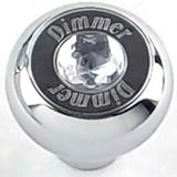 Deluxe Dimmer Control Knob Clear Jewel SS Block Letter for 1/4" Shaft GG#95662