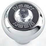 Deluxe Dimmer Control Knob Clear Jewel SS Block Letter for 1/4" Shaft GG#95662