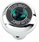 Deluxe Dimmer Control Knob Green Jewel SS Block Letter for 1/4" Shaft GG#95663