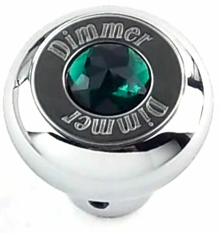 Deluxe Dimmer Control Knob Green Jewel SS Block Letter for 1/4" Shaft GG#95663