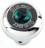 Deluxe Dimmer Control Knob Green Jewel SS Block Letter for 1/4" Shaft GG#95663