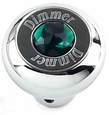Deluxe Dimmer Control Knob Green Jewel SS Block Letter for 1/4" Shaft GG#95663