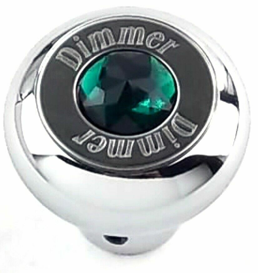 Deluxe Dimmer Control Knob Green Jewel SS Block Letter for 1/4" Shaft GG#95663