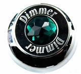 Deluxe Dimmer Control Knob Green Jewel SS Block Letter for 1/4" Shaft GG#95663