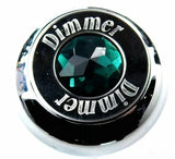 Deluxe Dimmer Control Knob Green Jewel SS Block Letter for 1/4" Shaft GG#95663