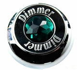 Deluxe Dimmer Control Knob Green Jewel SS Block Letter for 1/4" Shaft GG#95663