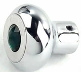 Deluxe Dimmer Control Knob Green Jewel SS Block Letter for 1/4" Shaft GG#95663