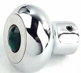 Deluxe Dimmer Control Knob Green Jewel SS Block Letter for 1/4" Shaft GG#95663