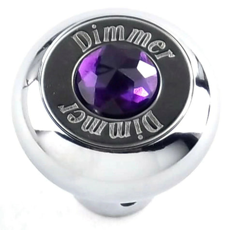 Deluxe Dimmer Control Knob Purple Jewel SS Block Letter for 1/4" Shaft GG#95664