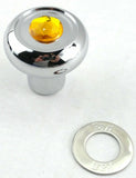 GG Deluxe Fan Knob Chrome Amber Jewel Stainless Steel Plaque Block Letter #95690