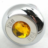 GG Deluxe Fan Knob Chrome Amber Jewel Stainless Steel Plaque Block Letter #95690