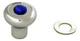 GG Deluxe Dash Control Knob Fan Blue Jewel SS Plaque Chrome Knob #95691 Each