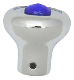 GG Deluxe Dash Control Knob Fan Blue Jewel SS Plaque Chrome Knob #95691 Each