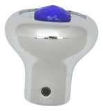 GG Deluxe Dash Control Knob Fan Blue Jewel SS Plaque Chrome Knob #95691 Each