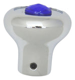 GG Deluxe Dash Control Knob Fan Blue Jewel SS Plaque Chrome Knob #95691 Each