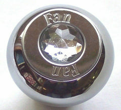 GG Deluxe Dash Control Knob Fan Clear Jewel SS Plaque Chrome Knob #95692 Each