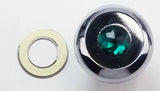 GG Deluxe Fan Knob Chrome Green Jewel Stainless Steel Plaque Block Letter #95693