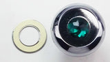 GG Deluxe Fan Knob Chrome Green Jewel Stainless Steel Plaque Block Letter #95693