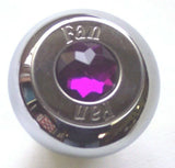 Deluxe Dash Control Knob Fan Purple Jewel SS Plaque Chrome Knob GG#95694 Each