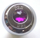 Deluxe Dash Control Knob Fan Purple Jewel SS Plaque Chrome Knob GG#95694 Each