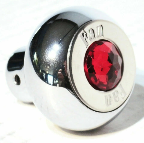 GG Deluxe Dash Control Knob Fan Red Jewel SS Plaque Chrome Knob #95695 Each