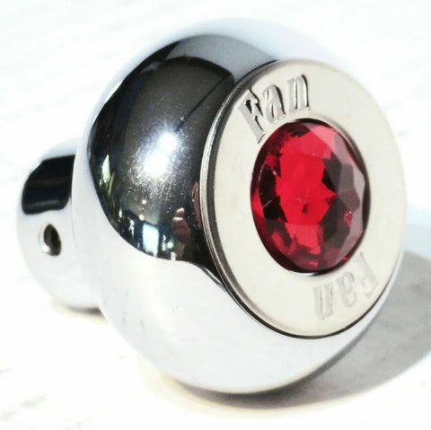 GG Deluxe Dash Control Knob Fan Red Jewel SS Plaque Chrome Knob #95695 Each