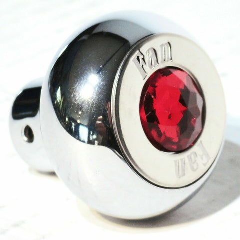 GG Deluxe Dash Control Knob Fan Red Jewel SS Plaque Chrome Knob #95695 Each