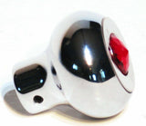 GG Deluxe Dash Control Knob Fan Red Jewel SS Plaque Chrome Knob #95695 Each