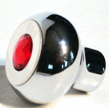 GG Deluxe Dash Control Knob Fan Red Jewel SS Plaque Chrome Knob #95695 Each