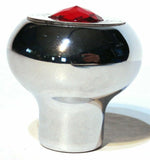 GG Deluxe Dash Control Knob Fan Red Jewel SS Plaque Chrome Knob #95695 Each