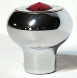 GG Deluxe Dash Control Knob Fan Red Jewel SS Plaque Chrome Knob #95695 Each