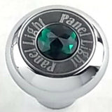 Panel Light Deluxe Small Dash Knob Green Jewel Stainless Plate 1/4" ID GG#95723