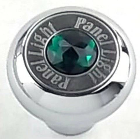 Panel Light Deluxe Small Dash Knob Green Jewel Stainless Plate 1/4" ID GG#95723