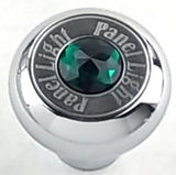 Panel Light Deluxe Small Dash Knob Green Jewel Stainless Plate 1/4" ID GG#95723