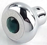 Panel Light Deluxe Small Dash Knob Green Jewel Stainless Plate 1/4" ID GG#95723