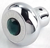 Panel Light Deluxe Small Dash Knob Green Jewel Stainless Plate 1/4" ID GG#95723