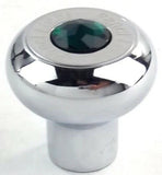 Panel Light Deluxe Small Dash Knob Green Jewel Stainless Plate 1/4" ID GG#95723