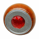 GG Dash Knob Wiper/Washer Red Jewel Wood & Chrome Stainless Plate #95735 Each