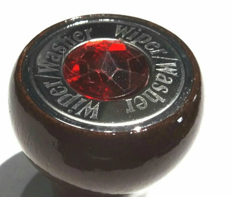 GG Dash Knob for Wiper/Washer Rosewood W/Red Jewel Stainless Plate #95745 Each