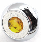 Deluxe Wiper/Washer Control Knob Amber Jewel SS Block Letter 1/4" Shaft GG#95750