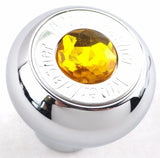 Deluxe Wiper/Washer Control Knob Amber Jewel SS Block Letter 1/4" Shaft GG#95750