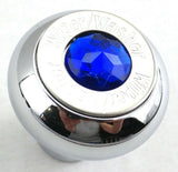 Deluxe Wiper/Washer Control Knob Blue Jewel SS Block Letter 1/4" Shaft GG#95751