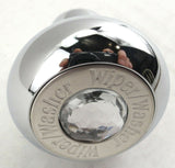 Deluxe Wiper/Washer Control Knob Clear Jewel SS Block Letter 1/4" Shaft GG#95752